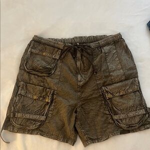 NWOT Free People - Olive Green Cargo Shorts with Utility Pockets